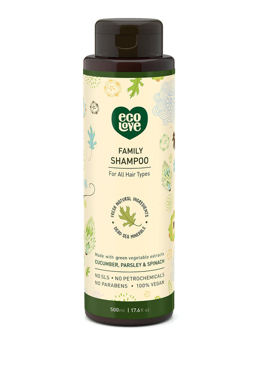 ecoLove front bottle shot showing label and 17.6 oz size, promotes clarity