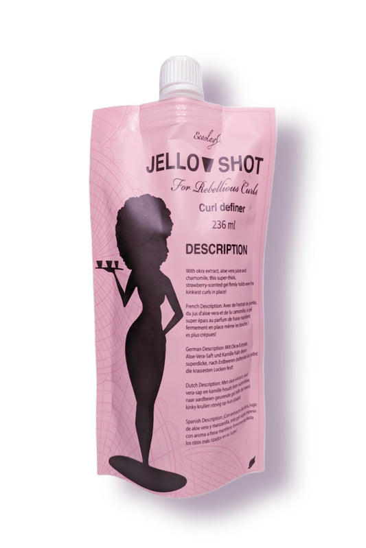 Ecoslay Jello Shot front label showing product name and hold benefits