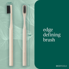EcoTools brush held in hand to show size and ease of use benefit