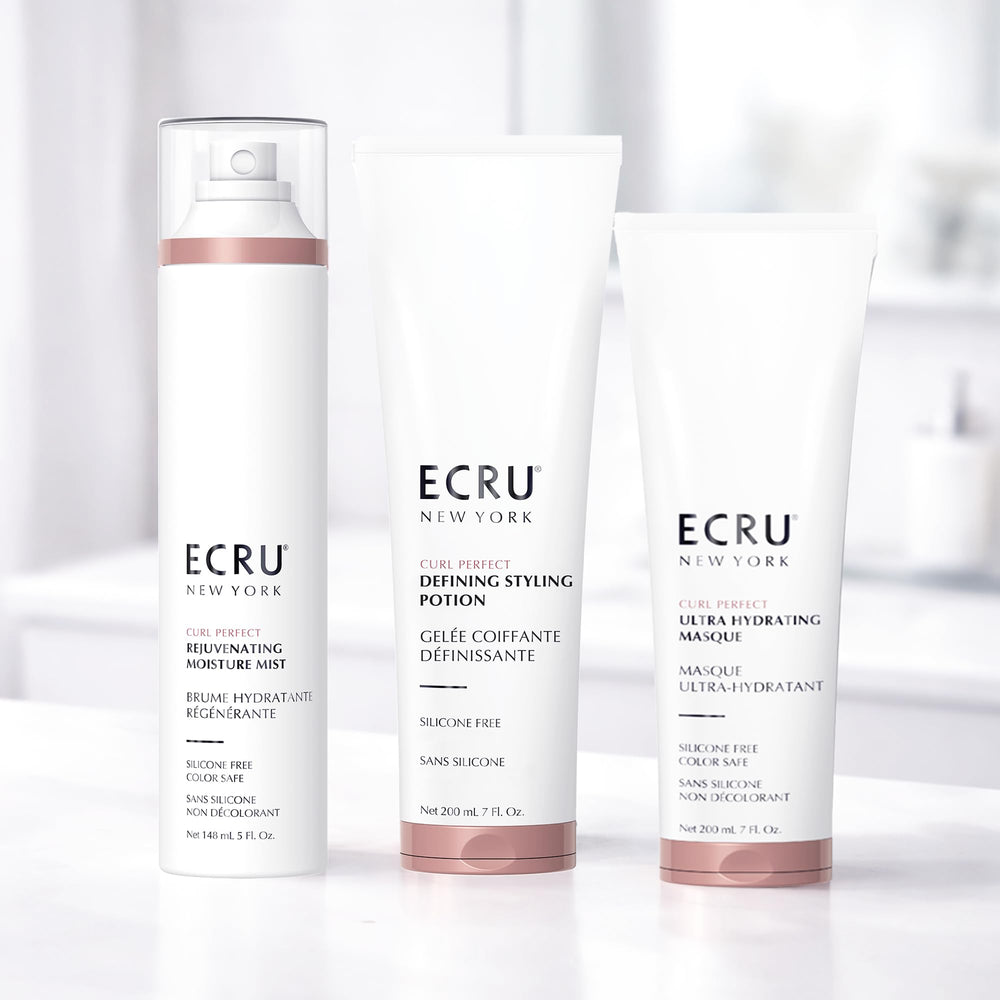 Ecru New York bottle on bathroom shelf suggesting daily routine