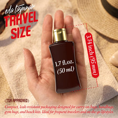 Eda Taşpınar bottle close-up highlighting compact travel-friendly design and convenience