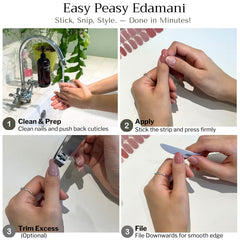 edamani Carnival removal demonstration gently peeling strip to show safe, damage-free takeoff