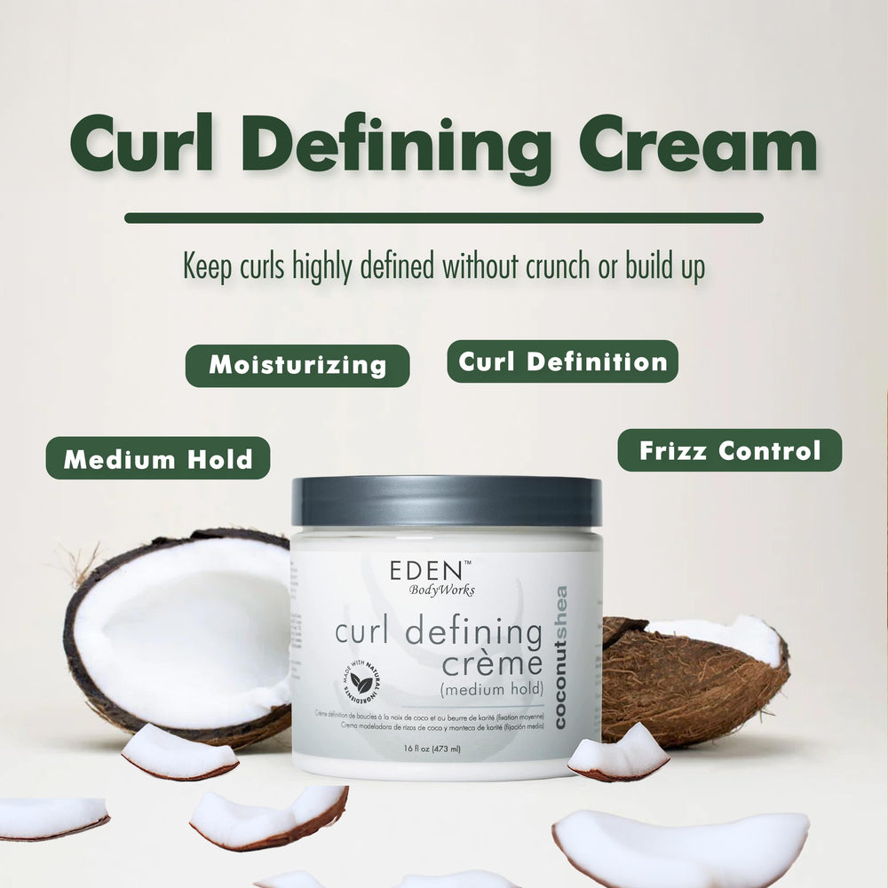 EDEN BodyWorks open jar with cream showing usable amount and non-greasy appearance for quick styling