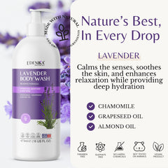 Edenika Botanicals bottle on shower shelf showing easy use and daily routine benefit