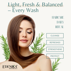 Edenika Botanicals 16 fl oz bottle beside a ruler illustrating true size and value