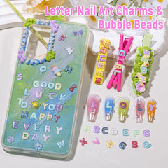 editTime clear bubble beads with shimmer, adds dimension and glossy accents