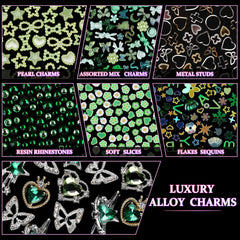 editTime scattered flatback pearls and rhinestones showing texture and layering options