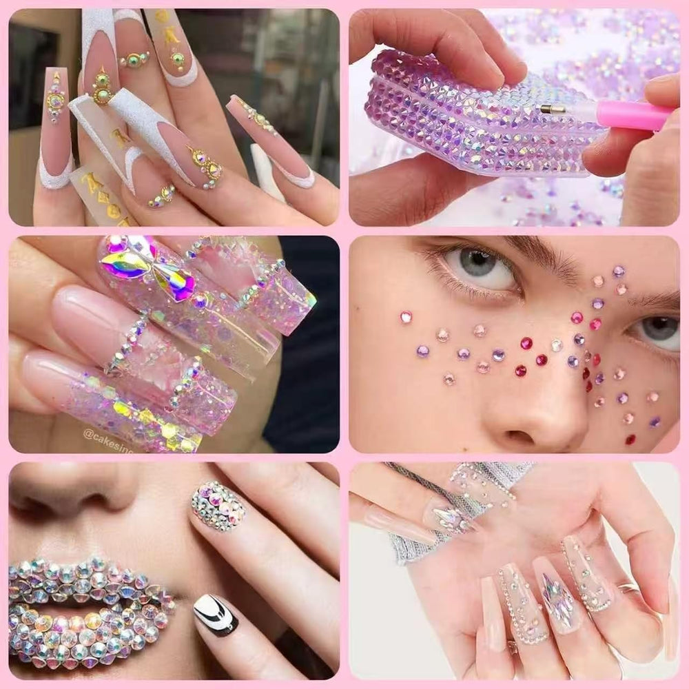 editTime rhinestones applied to nail illustrating salon-quality sparkle
