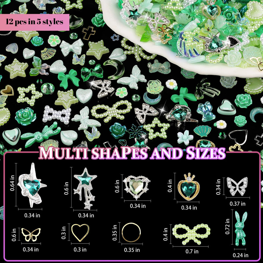 editTime beach-style manicure using kit charms showing seasonal, vibrant nail design