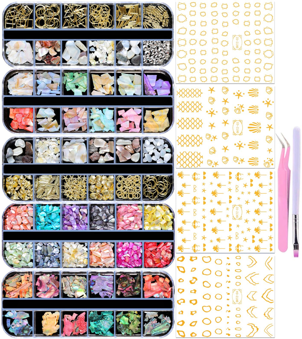 editTime five open boxes laid flat showing organized selection for multiple manicures
