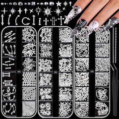 editTime open boxes showing organized gothic nail charms and easy access