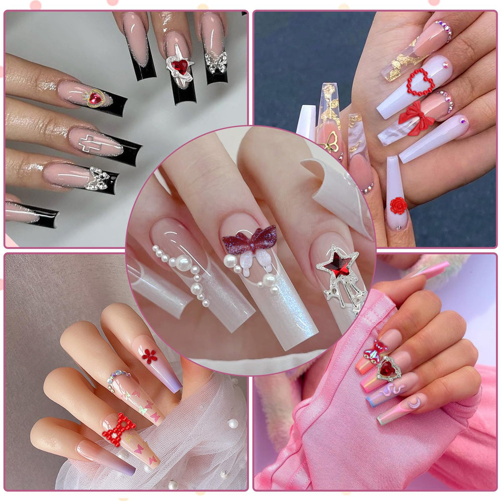 editTime charms applied on nails demonstrating finished look and salon-style polish