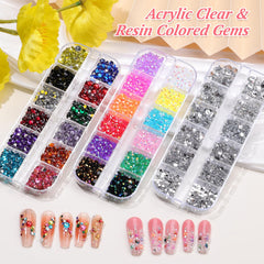 editTime close-up of faceted resin rhinestones highlighting bright sparkle and diamond-like facets