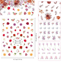 editTime flower sticker sheets convenient pre-cut decorative accents