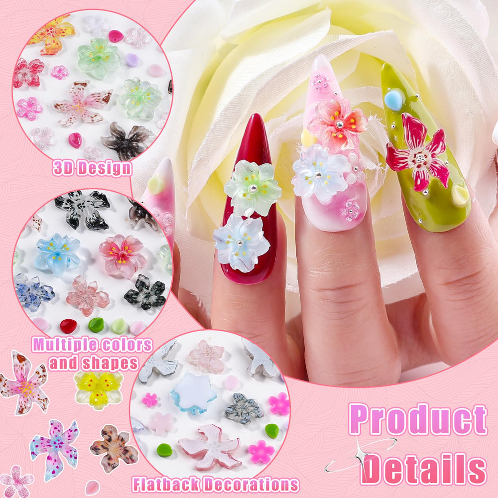 editTime arranged flowers of varied sizes, enables layered nail art