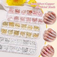 editTime metal studs variety including stars hearts and triangles adding textured metallic accents
