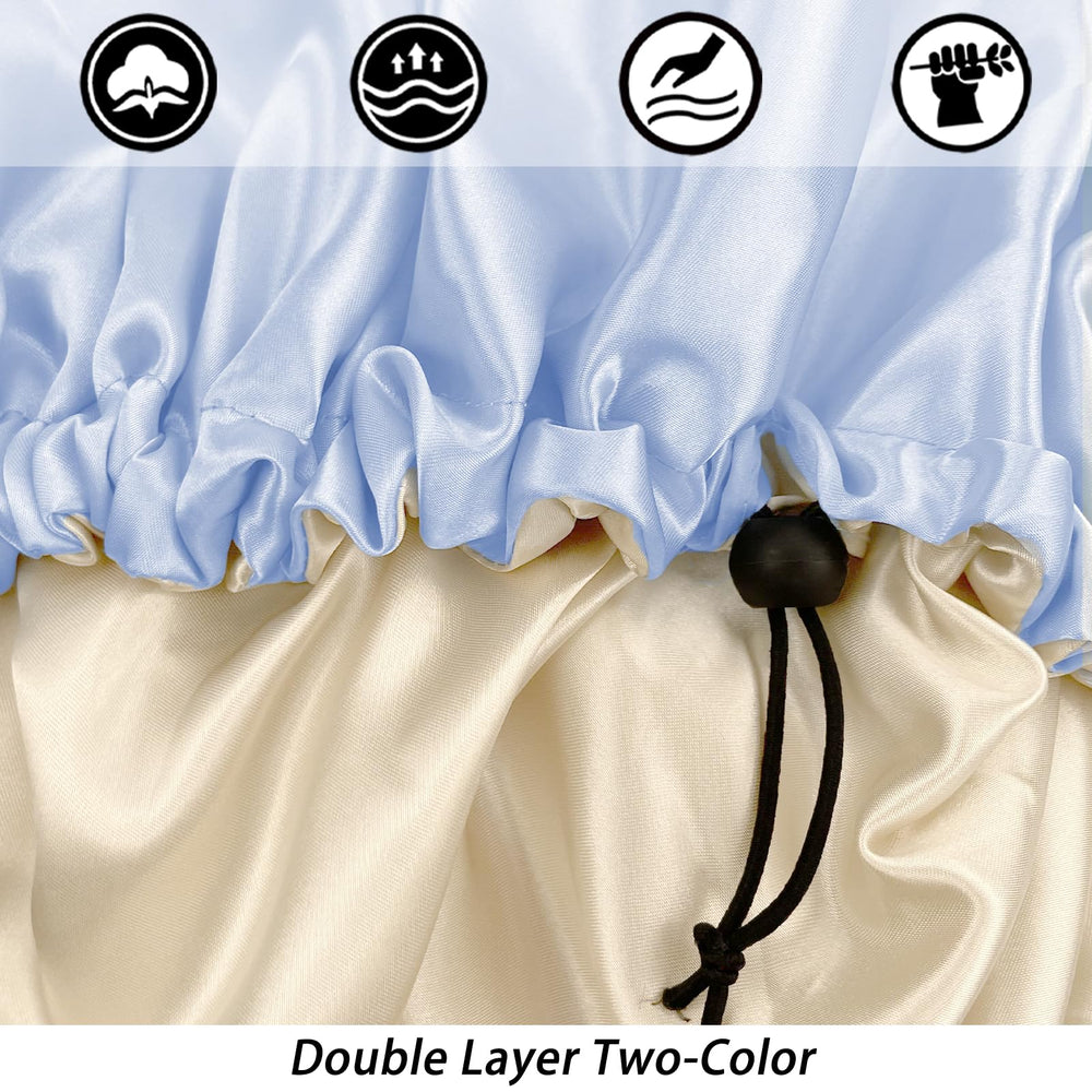 Edoneery double-layer satin close-up highlighting extra protection and softness