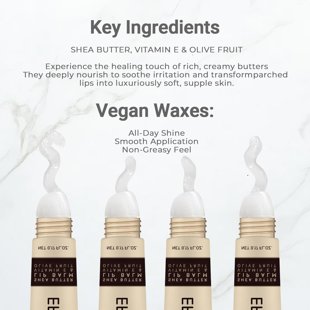 EFFIEBETY open tube revealing balm surface and subtle sheen for long-lasting moisture