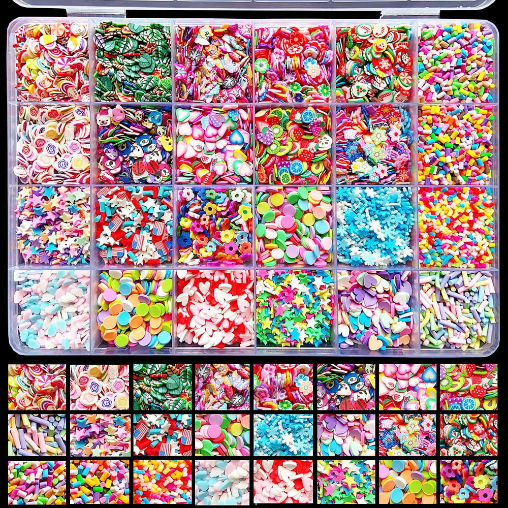EHOPE front packaging showing 24-style fake sprinkles kit and contents for easy selection