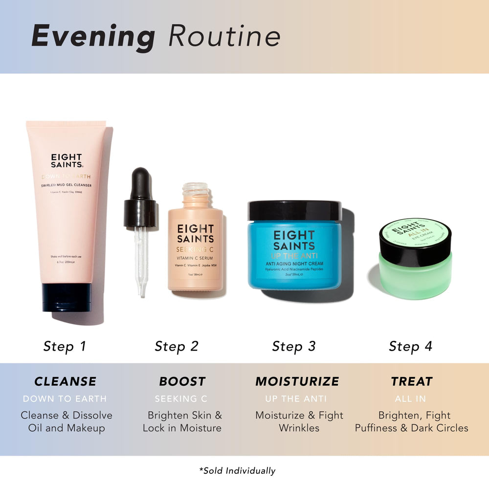 Label close-up showcasing Eight Saints ingredients and clear formulation benefit
