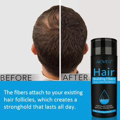 ELAIMEI applying fibers to thinning scalp demonstrating quick coverage benefit