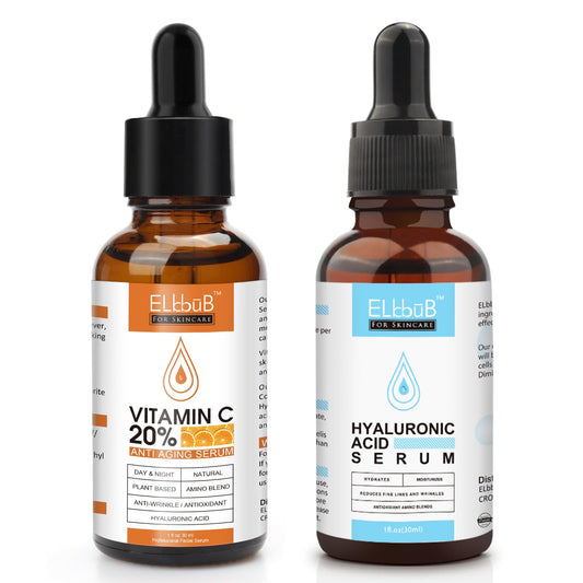 ELBBUB front packaging of serum set showing bottles and labels for easy identification and routine