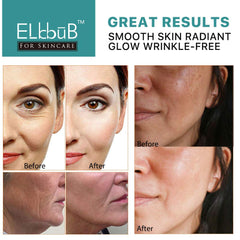 ELBBUB application to face and neck demonstrating how to apply serum for even coverage