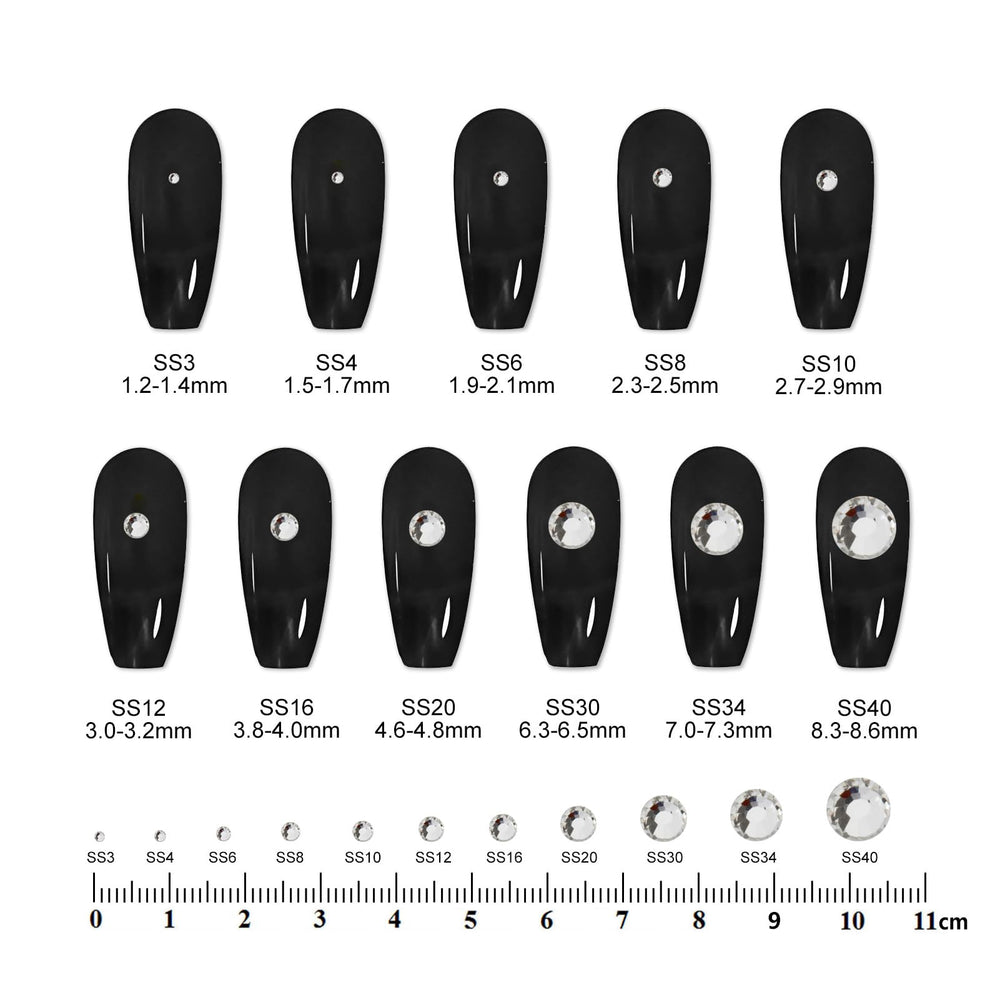 Eleegem stone held on fingertip showing true size and scale