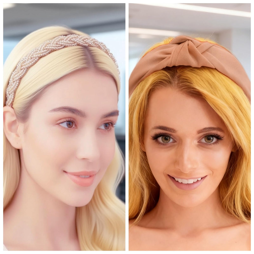 Eleilians headband worn during makeup routine keeping hair back and clean