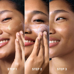 ELEMIS removal with damp cloth showing clean, hydrated finish benefit