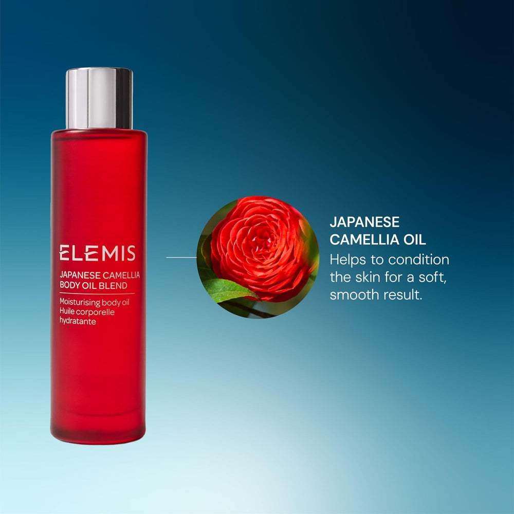 ELEMIS 100 mL bottle next to everyday items showing true size