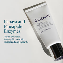 ELEMIS enzymes illustration showing papaya and pineapple action for gentle exfoliation benefit