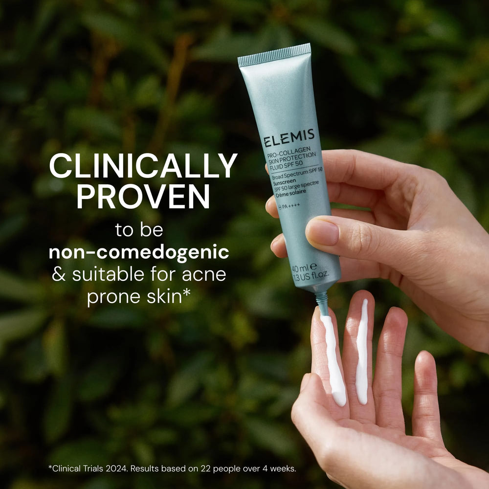 ELEMIS sunscreen applied on hand illustrating easy spreadability and finish