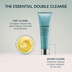 ELEMIS balm on bathroom counter staged for a calming skincare routine