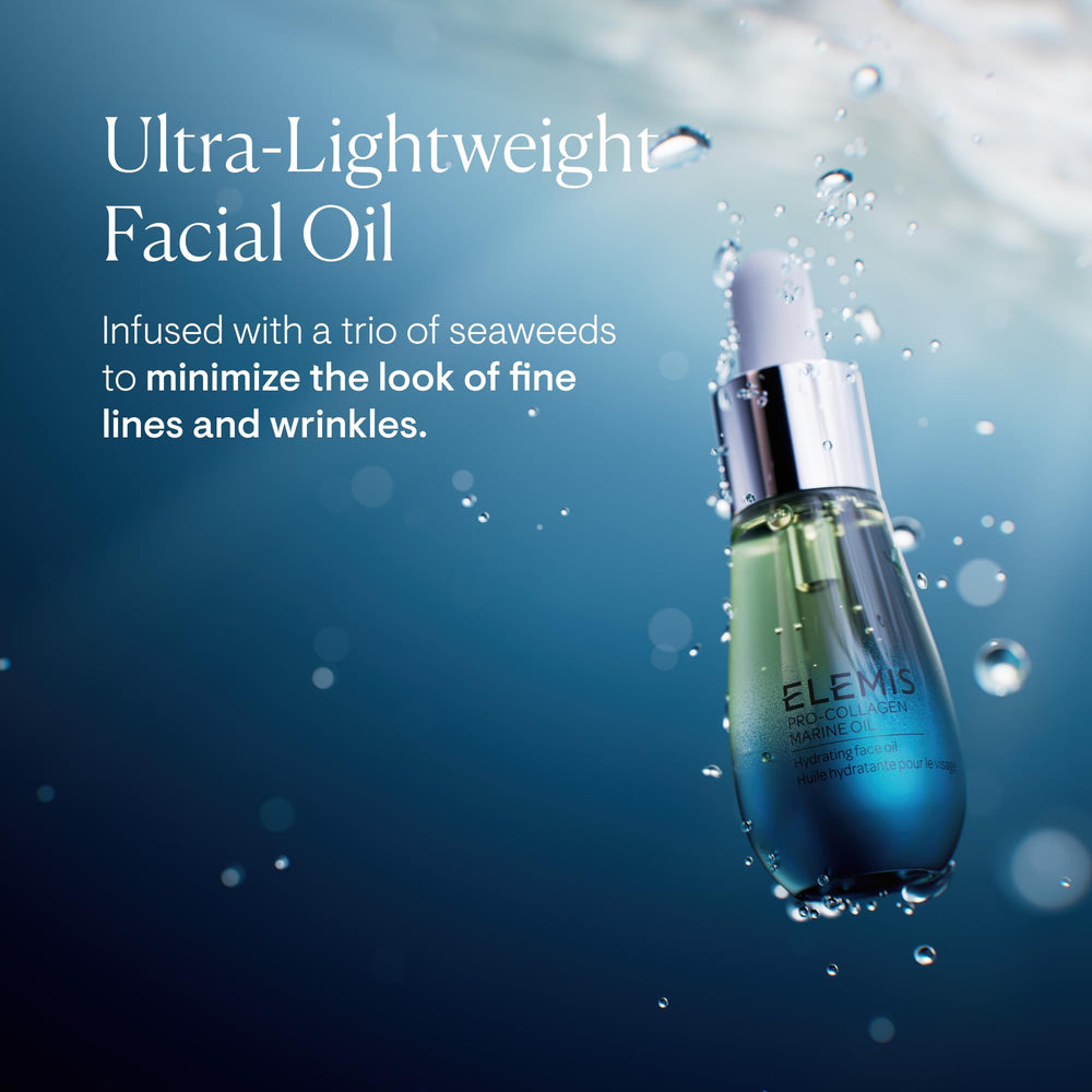 ELEMIS dropper releasing oil illustrating precise, no-spill application benefit