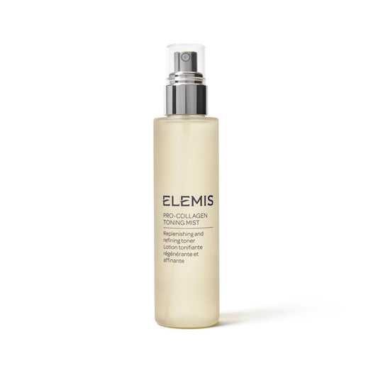 ELEMIS Pro-Collagen Toning Mist front bottle showing packaging and benefit of prep