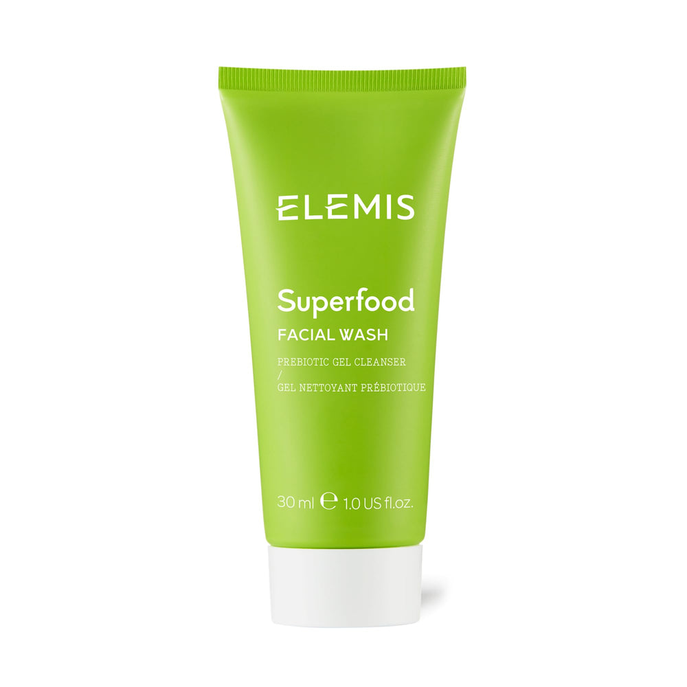 ELEMIS Superfood Facial Wash front tube showing product and size benefit