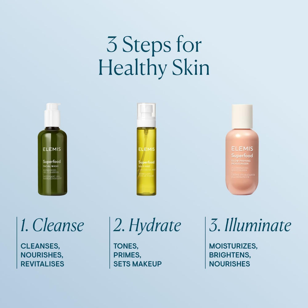 ELEMIS spritzing over makeup to set and create a dewy finished look