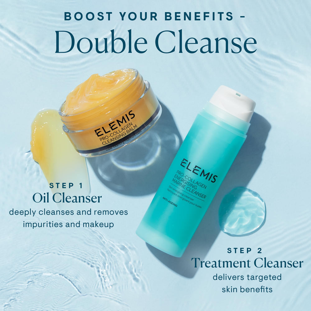 ELEMIS tube beside ruler showing 150ml size for travel-friendly skincare