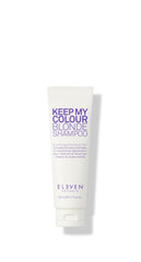 ELEVEN AUSTRALIA front bottle view showing compact purple-toning shampoo for brassiness