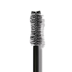e.l.f. black mascara swatch stroke showing rich pigment and smooth, smudge-resistant finish