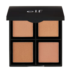 e.l.f. full palette front view showing three bronzer shades and compact mirror for versatile warmth