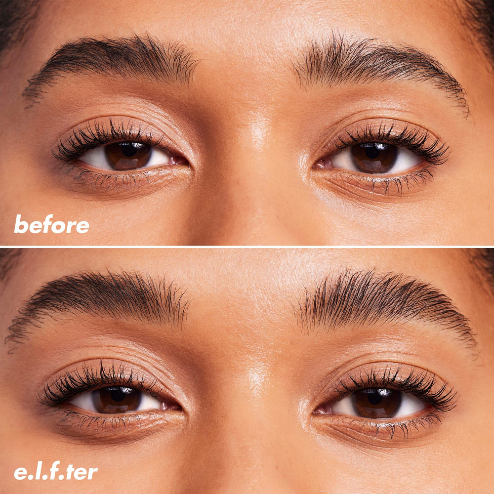 e.l.f. clear gel texture swatch illustrating lightweight, non-flaking finish