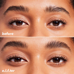 e.l.f. clear gel texture swatch illustrating lightweight, non-flaking finish