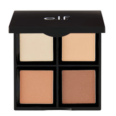 e.l.f. contour palette front open showing four shades and compact mirror for easy touch-ups