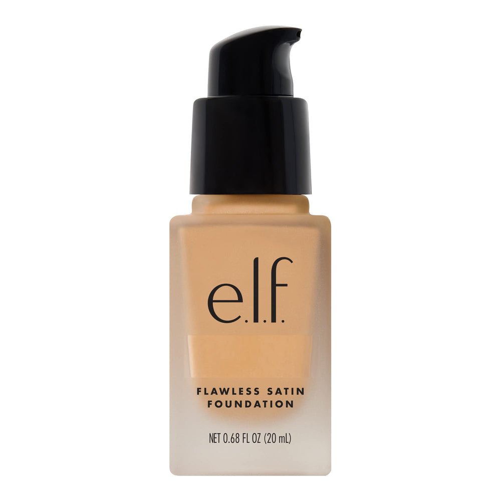e.l.f. flawless finish front bottle showing packaging and shade Buff benefits blendability