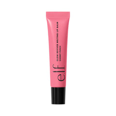 e.l.f. model applying balm outdoors showing quick glossy finish