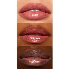 e.l.f. lip oil texture swipe illustrating hydrating, non-sticky sheen