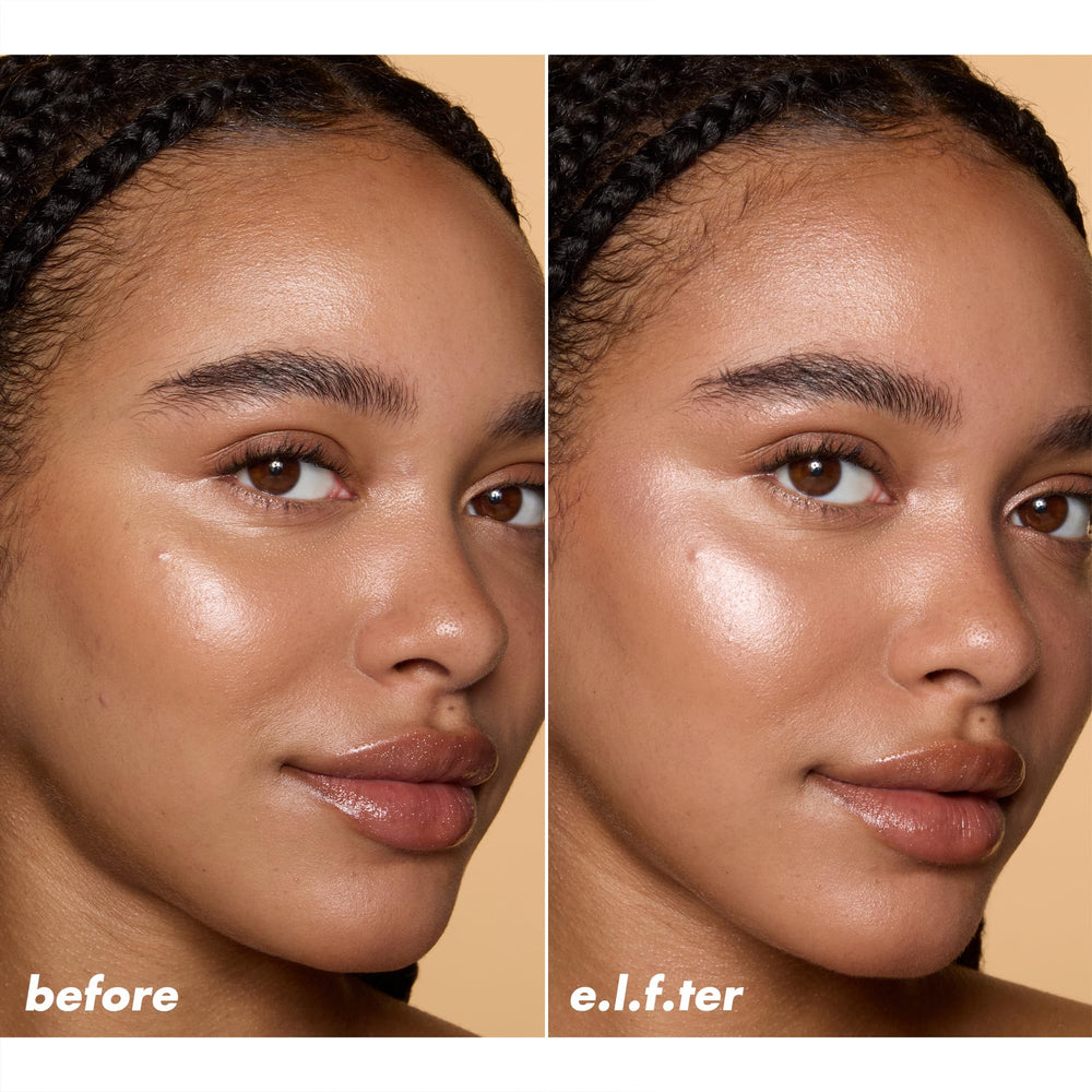 e.l.f. Halo Glow compact open showing pan and product depth for easy pickup benefit
