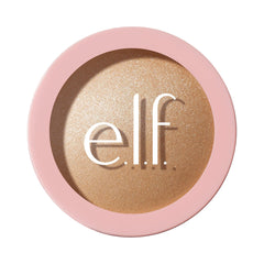 e.l.f. compact front view showing Prosecco Poppin highlighter and sleek packaging benefit: easy storage